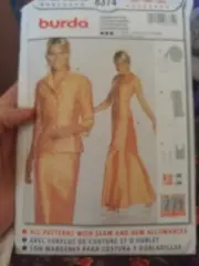 NEW BURDA EVENING SKIRT CAMI & JACKET Pattern 8374 Sz 10-24 Mother Of The Bride