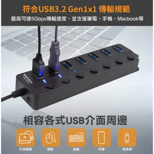 INTOPIC 廣鼎 HB-620 集線器 USB3.2 HUB 1米 7孔 高速集線器 USB擴充 光華商場