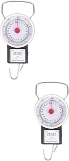 [BESPORTBLE] 2pcs Portable Scale Luggage Weight Scale Luggage Scale Analog Manual Hanging Scale Fish Scale Fruit Weighing Scale Fishing Scale Digital Balance Suitcase Luggage Bags Travel Metal