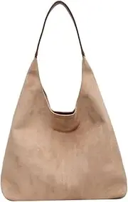 [KAOBIO] Suede Hobo Bags for Women Retro Slouchy Bag Office Hobo Handbag Shoulder Bag Top-handle Tote Handbag