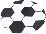 Soccer Ball Area Rug Large 80cm Soft Plush Round Football Carpet Sport Theme Floor Chair Mat Non Slip Nursery Rug Bedroom Playroom Rug for Kids Baby Toddlers