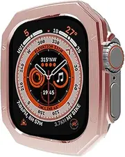 TOPBD PC Plating Glossy Case for Apple Watch Ultra 49mm 8 7 41mm 45mm Bumper for IWatch Series 6 SE 5 4 40 44mm Bazel Protective Cover(Rose Gold,41MM)