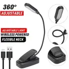 LED Book Reading Light Lamp USB Rechargeable Flexible Clip On Bed Desk Table