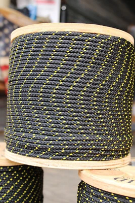 NovaLite Double Braid Floating Sailboat Rigging Rope 3/16" x 40 FT Black/Gold