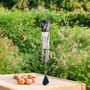 39"Long Solar Hummingbird Silhouette Cylinder Wind Chime Home Decor Unique Gift