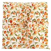 在飛比找momo購物網優惠-【Sybilla】花團錦簇彩繪純綿方巾手帕領巾(橘色)