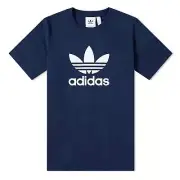 Adidas Originals Trefoil tee Vintage Men's Logo Retro Shirt Collegiate Navy