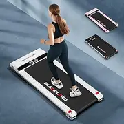 [Black Lord] Treadmill Electric Walking Pad Under Desk 3.4HP Fitness Equipment, Jogging Running Exercise Workout Machine with Control, Cardio Trainer for Home Gym Office Indoor Use, ANG3 White