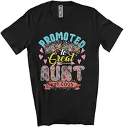 [Generic] Promoted to Great Aunt Est 2025, Amazing Mother's Day Pregnancy Flowers, Family Group Unisex T-Shirt