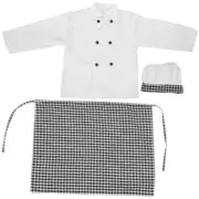 1 Set Kids Role Play Chef Costume Children Cooking Coat Baker Hat Apron Chef Cosplay Supplies As Shown 26.00X21.00X0.50CM
