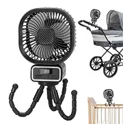 Clip Fan for Stroller - Low Noise Clip On Adjustable Crib Fan | Portable 3 Gears Baby Cooling Accessories for Home, Hot Weather, Camping