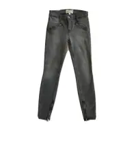 Current Elliott Women's Size 25 Gray Silverlake Ankle Zip Dazzler Skinny Jeans