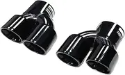Quad Car Exhaust Tip Compatible For BMW G20 G21 M340i Exhaust Stainless Steel Muffler Tip Exhaust System Nozzle(Black)