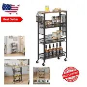 Contemporary Rolling Storage Cart with Mesh Baskets - Perfect for Kitchen & Bath