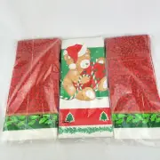 Vintage Paper Art Christmas Tablecloth Paper Table Cover Rectangle 54" X 102"