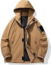 [WolweS] Men's Rushing Jacket Jacket Loose Casual Trend Simple Basic Paragraph Outdoor Mountaineering Sports Long-sleeved Zip Hoodie