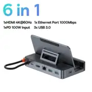 Baseus USB C Docking Station for Steam Deck Nintend Switch 6-In-1 to 4K@60Hz