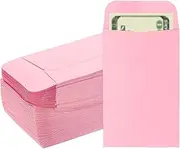 uxcell Money Envelope, 100 Pack 3.5" x 2.2" Cash Envelopes Money Holder Bags Budgeting Saving Challenge Letter for Gift Coins Checks Tickets Jewelry Passport Card, Pink