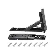 2Pack 7.76"x4.41"(LxH) Folding Shelf Brackets Carbon Steel L Bracket Black