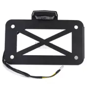 LED Tail Light Left Side Mount Number License Plate Holder Bracket For Harley
