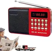 Portable FM Radio | Digital Card Radio | USB Charging AM FM Portable Radio, Multifunctional Small Digital Card Radio for Camping