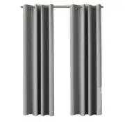 Light Grey Blackout Curtains Bedroom Window Draperies 2pcs