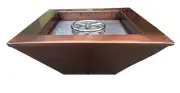 18 Inch Square Copper Fire Pit Bowl Burner Ring Builders Series Propane Gas FL18