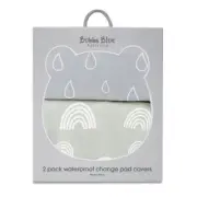 2PK Bubba Blue Grey/Sand Baby Waterproof Nordic 48x82cm Change Mat Cover 0-12m