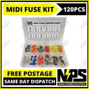 120PCS Midi Fuse Kit Assortment 30A 40A 50A 60A 70A 80A 100A Assorted Fuses