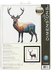 Simplicity Creative Corp 70-35387 Cross Stitch, Deer Scene (14 Count)