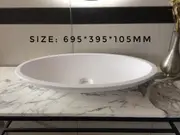 695*395*105 SOLID SURFACE Oval HAND WASH BASIN Vanity sink COUNTER TOP