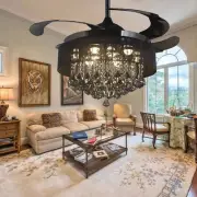 42'' Crystal Ceiling Fan with Light and Remote Control Modern Black Retractab...