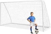 Costway Portable Soccer Goal, Multiple-Size, All-Weather Soccer Goal with Strong PVC Frame & High-Strength Netting, Backyard Soccer Training Equipment for Soccer Practice, Quick Assembly
