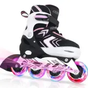 Adjustable Inline Skates for Girls, Girls Roller Skates with All Light up Whe...