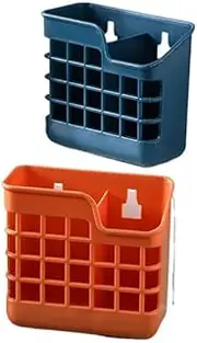 Double Grids Hollow Chopstick Drying Rack Knife Spoon Fork Hanging Wall Shelf Cutlery Holder Kitchen Accessories Kitchen Accessories 双格空心筷子晾衣架刀勺叉子挂壁架餐具架厨房配件/525