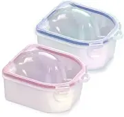 2pcs Soaking Soak Bowl Nail Art Polish Remove Wash Soaker Tray Manicure Spa Tool
