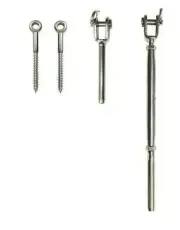 12 Pack- Stainless Steel DIY Rope Wire Balustrade Kit Swage/Jaw Turnbuckle Fork