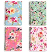 4pcs Loose Leaf Coil Thick Notebook Notepad Vintage Floral Journal Stationery