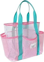 Mesh Beach Bag - Foldable Large Mesh Swim Bag,Kitchen Reusable Grocery Packs for Resort Camping Vacation Gym Sports Boat Hiking Picnic Family