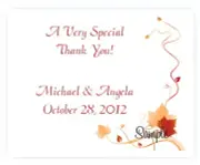 100 Personalized Custom Fall Autumn Leaves Bridal Wedding Thank You Cards