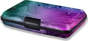 [Maicican] Credit Card Holder, Mini RFID Blocking Aluminum Wallet Slim Metal Hard Case Travel Wallet ID Case for Women and Men, 4.3 x 2.9 Inches, Purple Marble, Slim Credit Card Holder Wallet
