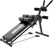 HANSTORM Adjustable Folding Sit Up Bench Workout, Abdominal Exercise Equipmen...