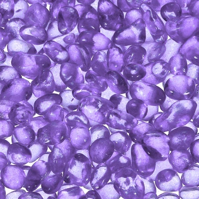 Glass Stones 907g/2 lbs Glass Pebbles Marbles Beads Gem Stones(5-9 MM Purple)