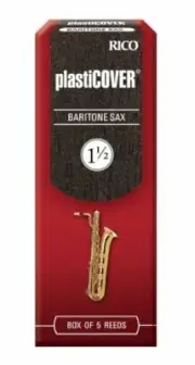 Rico Plasticover Baritone Saxophone Reeds, Strength 1.5, 5-pack