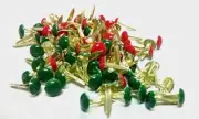 Red & Green Mini Round Paper Fasteners Brads - 100ct for Scrapbooking