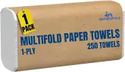 Multifold Paper Towels, Paper Hand Towels, Bathroom Paper Towels, 1-Ply, 9" X 9.