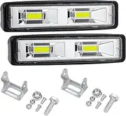 BYBDQKTVEH Led Light Bar Work Light 12-24V for Auto Motorcycle Truck Boat Tractor Trailer Offroad Working Light 48W LED Work Lamp Spotlight Work Light(2 pcs 6500k)