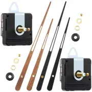 2 Pcs High Torque Long Shaft Clock Movement Mechanism with Wooden Clock Hands...