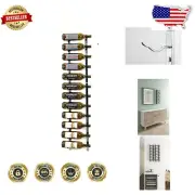 Sleek Metal 9-Bottle Wine Rack - Easy Access Wall Storage in Chrome Luxe