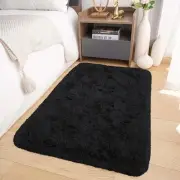 Small Area Rugs for Living Room – Soft & Fluffy Entryway Black 2x3 Shaggy